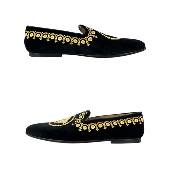 Versace Medusa Embroidered Velvet Loafers main image 5